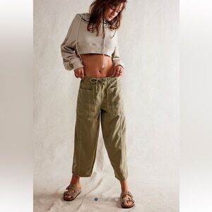 Free People Tan Cropped Pants